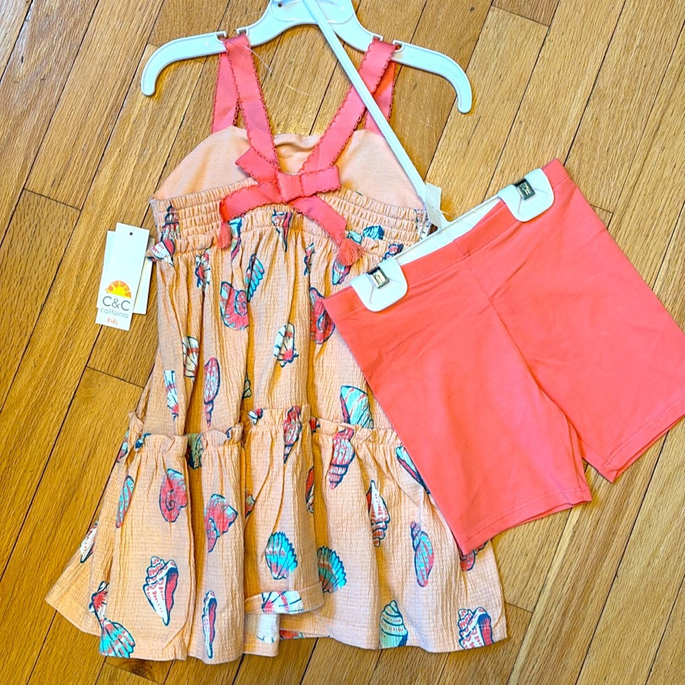 NWT C&C California kids toddler girl 4T sundress with matching shorts